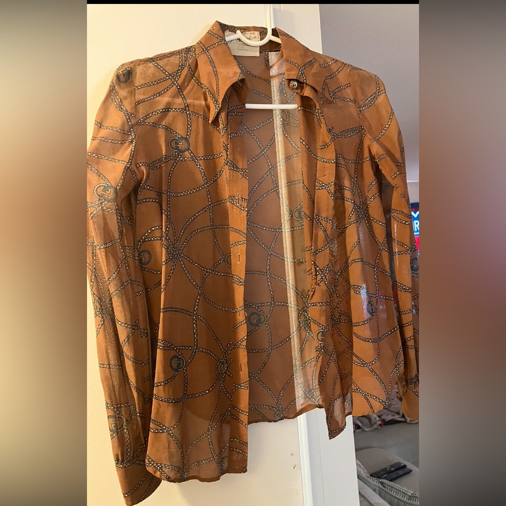 Gucci !RARE! Extremely Rare Vintage Brown Gucci Blouse- Mint Condition